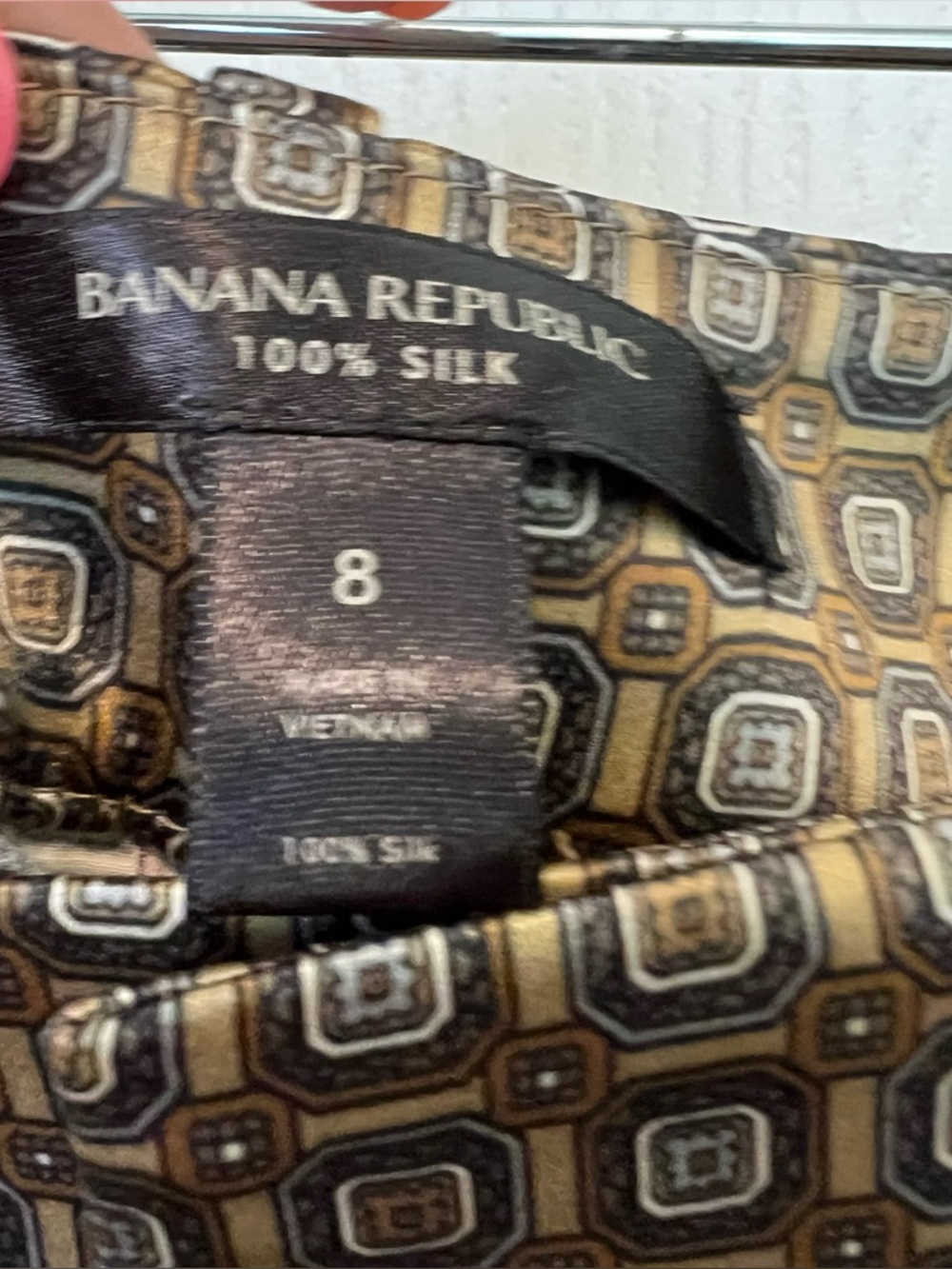 BANANA REPUBLIC Size 8 100% Silk Geometric Wide Leg Palazzo Pants Luxury - Picture 17 of 17
